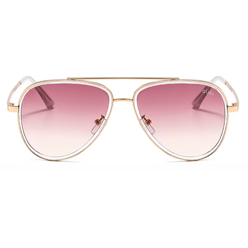 Fashion ALL in Sunglasses Women Mirror Quay Shades Brand Designer Gradient Pilot Sunglasses Female Travelling Eyewear